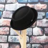 GEMVIE Men Women 100% Wool Felt Crushable Porkpie Fedora Hat Vintage Curved Brim Pork Pie Wool Hat Autumn Winter