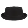 GEMVIE Men Women 100% Wool Felt Crushable Porkpie Fedora Hat Vintage Curved Brim Pork Pie Wool Hat Autumn Winter