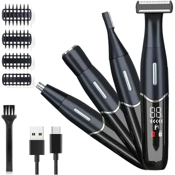 4 in 1 Womens Electric Razor, Hair Removal for Eyebrow Face Nose Legs Underarms and Bikini Line,Wet and Dry