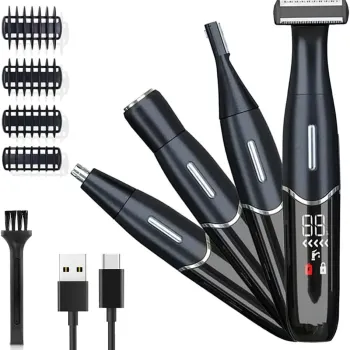 4 in 1 Womens Electric Razor, Hair Removal for Eyebrow Face Nose Legs Underarms and Bikini Line,Wet and Dry