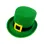 Homburg Party Hat Leprechaun Green Trim Top Hat Green Porkpie Hat for Boy Men Club Irish Holiday Accessories