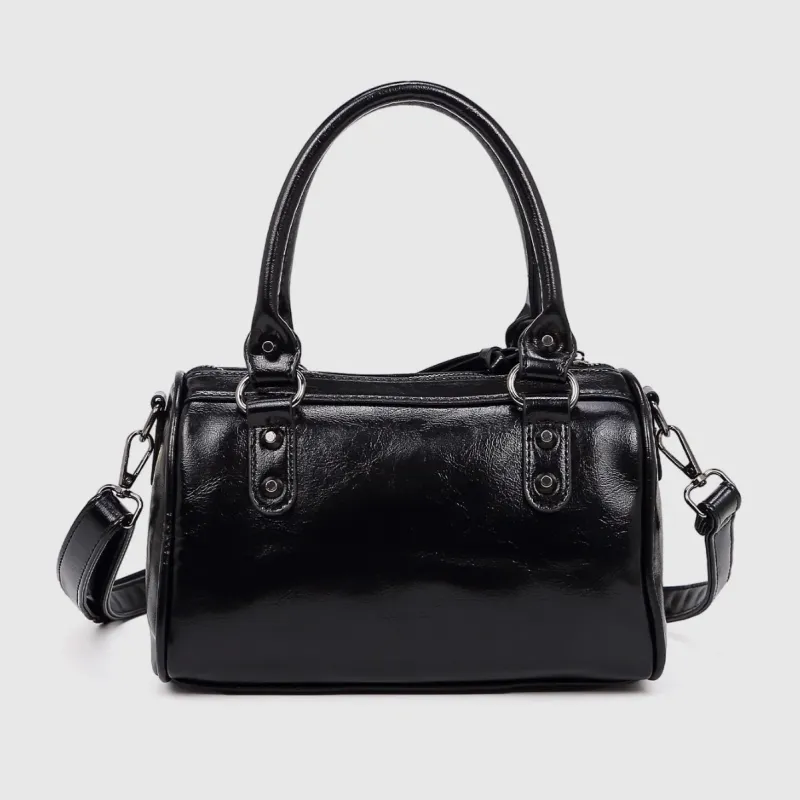 European and American Fashion Rivets Large Capacity Pillow Bag Bowling Motorcycle Handbag Single Shoulder Crossbody Women's Bag