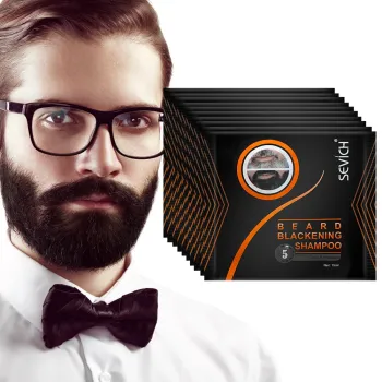 5PCS Natural Beard Hair Dye Shampoo Portable 5 Minute Instant Blackening Color Tint Cream Moustache Shampoo For Men