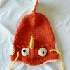 Handmade Wool Crocheted Carp Head Hat Funny Fish King Warm Pile Hat Adult Unisex Knitted Hat