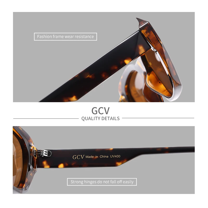 GCV Brand Acetate Cat Eye Polarized Sunglasses Women Fashion Outdoors Eyewear Uv400 Ultraviolet-Proof Quality Of Luxury Goods