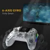 Interactive Screen Wireless Gaming Controller for Switch/PC/iOS/Android Hall Effect Stick RGB Light 1800mAh with Charging Dock