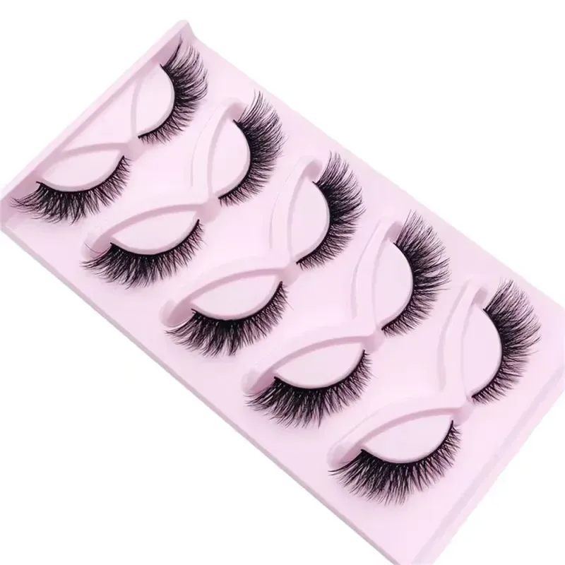 5 Pairs Cat Eye Lashes Wispy Fake Lashes Fluffy Cat Eye Lashes Extensions False Eyelashe