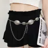 1 piece set of waist chain accessories for women's retro Bohemian ethnic style high-end silver metal chain belt with skirt belt