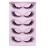 5 Pairs Cat Eye Lashes Wispy Fake Lashes Fluffy Cat Eye Lashes Extensions False Eyelashe