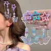 Cute Butterfly Star Tassel Hair Clips Women Crystal Girls Lovely Children Sweet Slid Clip Hairpins Flowers Kids Hair Accessories