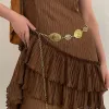1 piece set of waist chain accessories for women's retro Bohemian ethnic style high-end silver metal chain belt with skirt belt
