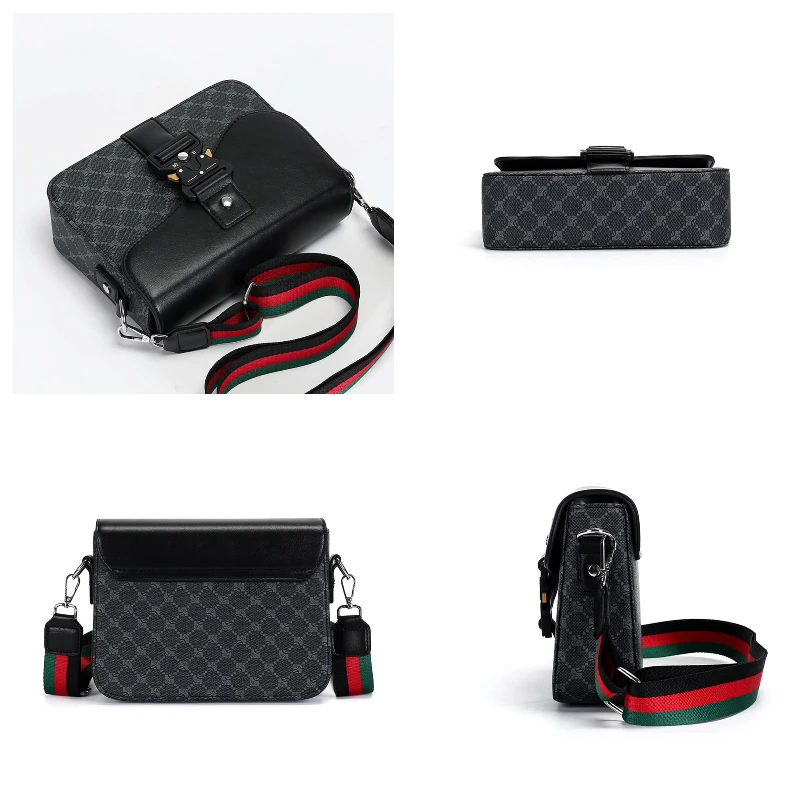 Fashionable Jacquard Pattern Men's Crossbody Bag High-End Casual Shoulder Bag for Commuting Business Waterproof Daily Sling Bag