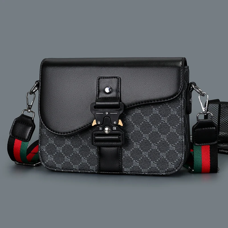 Fashionable Jacquard Pattern Men's Crossbody Bag High-End Casual Shoulder Bag for Commuting Business Waterproof Daily Sling Bag