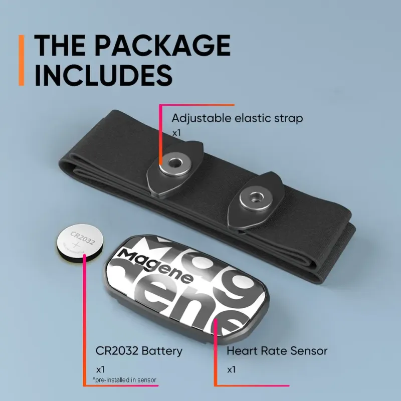 Magene H603 Heart Rate Monitor Split Chest Strap HRM Fitness Tracker Mover Bluetooth ANT Sensor Health App Compatible Zwift