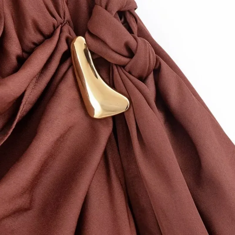 2025 new summer women's clothing casual fashion comfortable slim sexy inlaid backless midi halter neck short dress