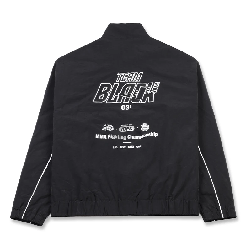 Jinx Team Black Jacket Unisex Windbreaker Sports Coat Men Women Loose Track Activewear Long Sleeve Top Embroidery Y2k Outerwears