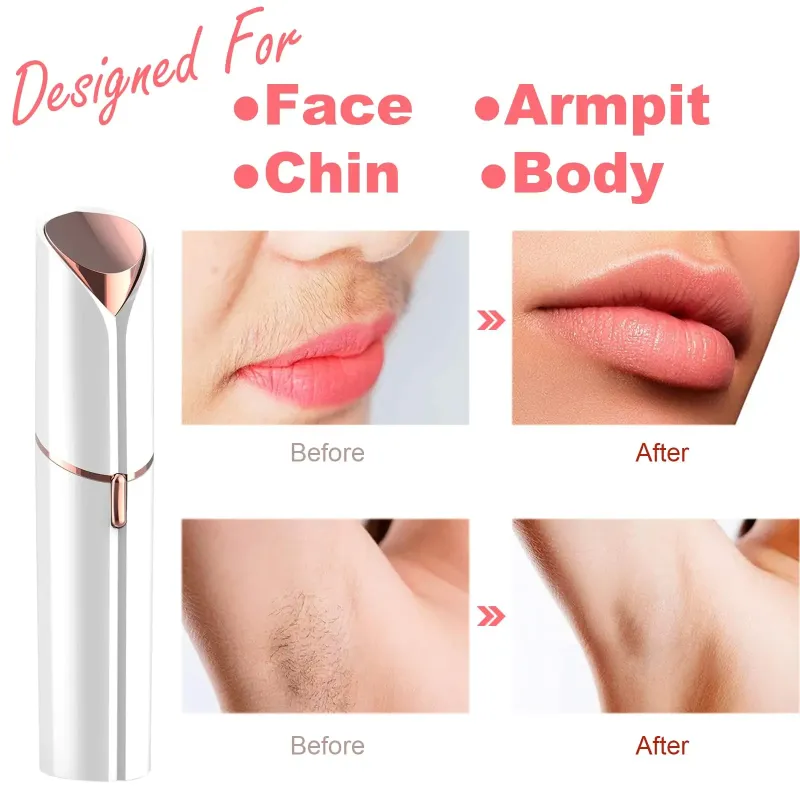 Finishing Touch Hair Remover Electric Razor for Women with LED Light Instant and Painless Portable Lipstick Hair Removal Tools