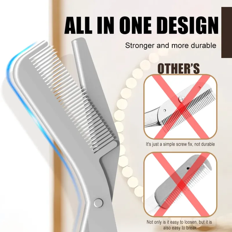 1Pcs Eyebrow Trimming Scissors with Combs Eyebrow Trimmer Kit Stainless Steel Grooming Eyebrow Shaping Scissors Tools