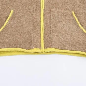 2025 Autumn New Women's Casual Fashion Simple Lazy Style Loose Color Block Layered Knitted Bomber Jacket Short Outerwear