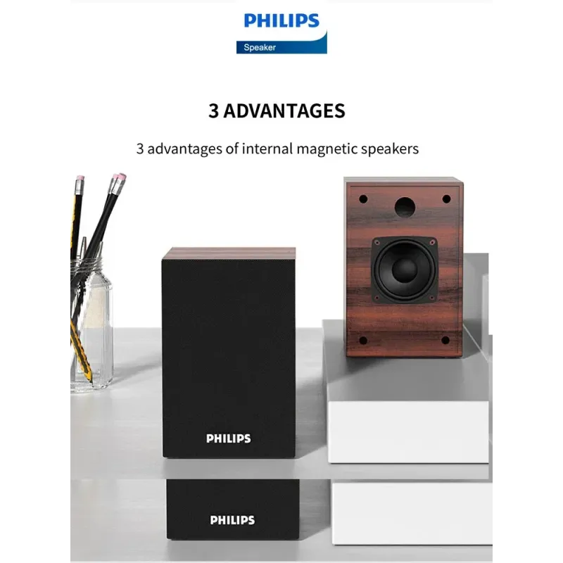 Philips SPA20 Speaker Bluetooth with 360 degree Surround Sound Bluetooth Wireless Stereo for Computer Macbook Laptop