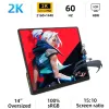 ZSUS 2160*1440 14-inch 2K Portable Monitor 60HZ For Laptop XBox PS4 / 5 Switch TV Box Cell Phone PC Extension Mobile