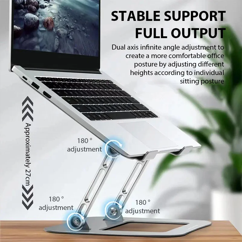 XMSJ Laptop Stand Adjustable Carbon Steel Notebook Tablet Stand Up to 17 Inch Macbook Laptop Portable Foldable Cooling Holder