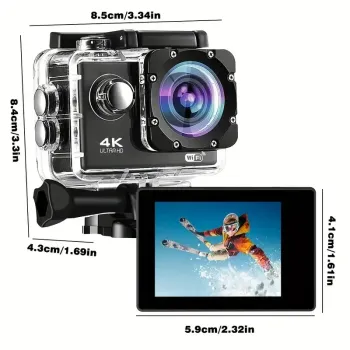4K Action Camera 120° Wide Angle WiFi APP Control for Diving Skiing and Other Outdoor Shooting Scenarios Support