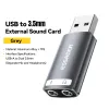 Essager USB Sound Card External Mini Sound Card USB to 3.5mm Interface Stereo Audio Adapter for PS4 PS5 Swittch Laptop Headset