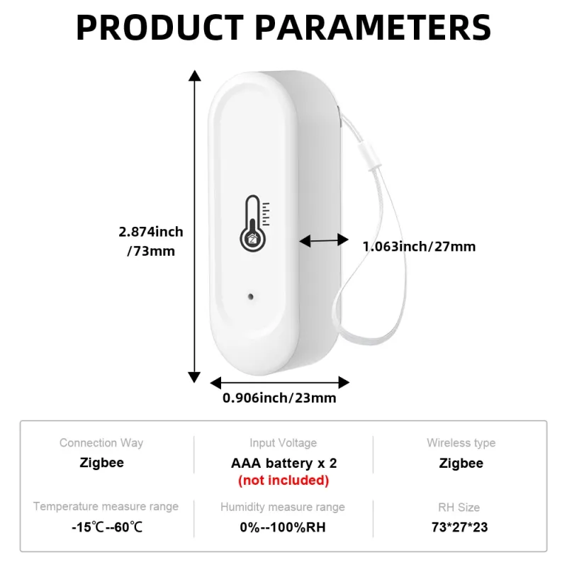 Zigbee IP65 outdoor temperature and humidity sensor battery powered Smart Life APP Remote Alexa Google voice control