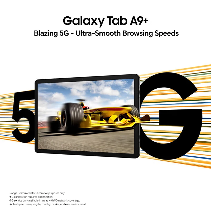 NEW SAMSUNG Galaxy Tab A9+ 11" 4GB + 64GB Android Tablet Dolby Atmos 90Hz Multitasking Snapdragon 6 Series for Study Work