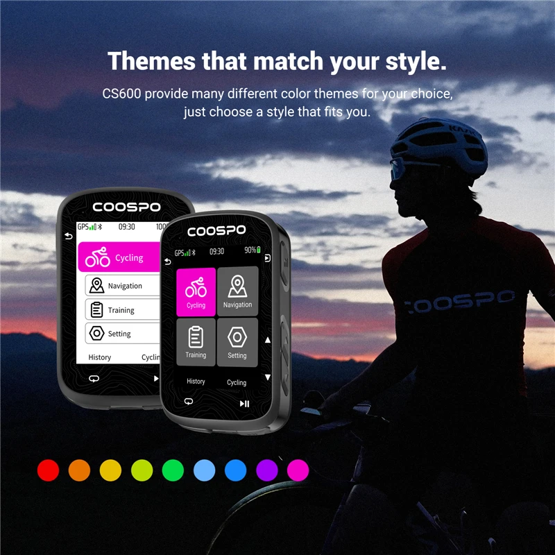 NEW COOSPO CS600 Touch-screen Bike Computer GPS Colorful Map Navigation Wireless Cycling Computer Indoor Training Odometer