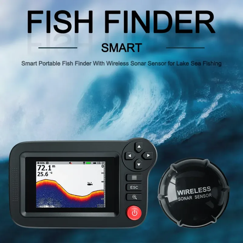 Smart Fish Finder - Portable Fish Finder and Depth Finder For Recreational Fishing From Dock, Shore Or Bank