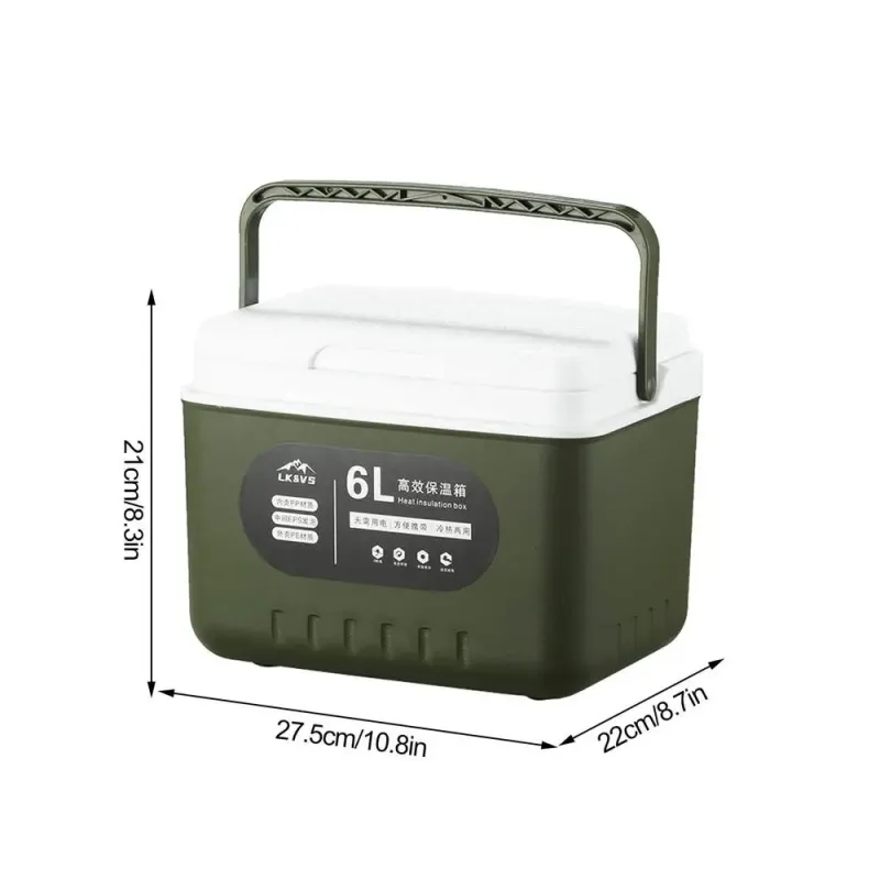 Camping Ice Coolers Box 6L Thermal Box Portable Outdoor Fridge Cooler Ice Bucket Picnic Keep Fresh Refrigerator for Camping