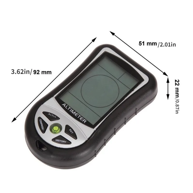 8-in-1 Handheld Electronic Altimeter Compass Pressure Gauge Elevation Meter Thermometer Outdoor Fishing Barometer Meter