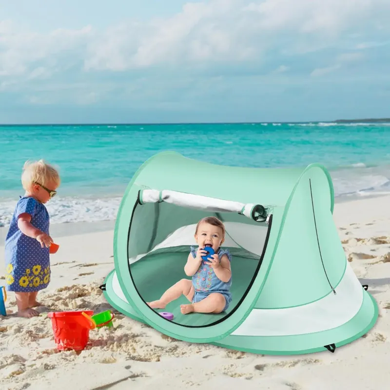 Toddler Beach Tent Outdoor Baby Shade UV Resistant Folding Baby Pop-Up Dome Tent For Vacation Camping Pool Beach Travel Backyard