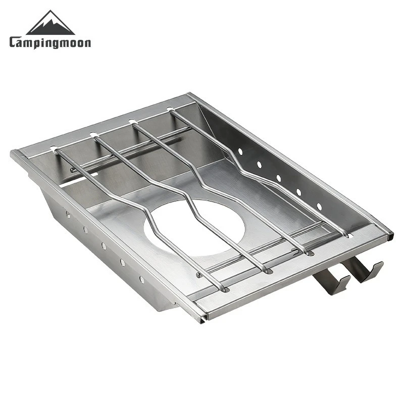 CAMPINGMOON CK-25PG Stainless Steel Korean Style Furnace Plate Frame Camping Sinking Windproof IGT One Unit Furnace Plate