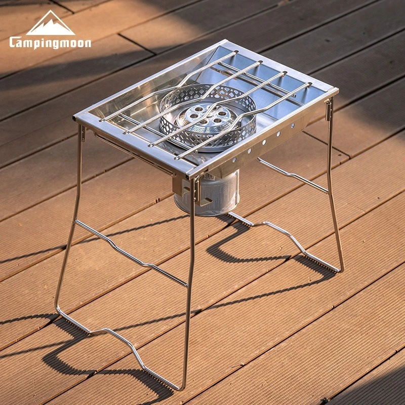 CAMPINGMOON CK-25PG Stainless Steel Korean Style Furnace Plate Frame Camping Sinking Windproof IGT One Unit Furnace Plate