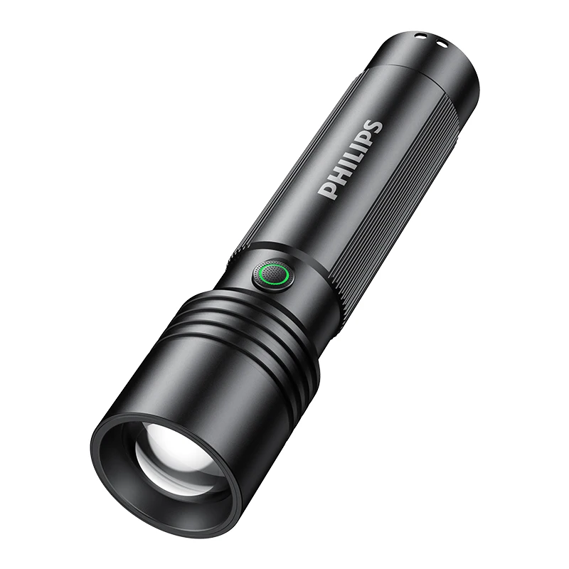 Philips Aluminum alloy Super Bright Rechargeable Flashlight - Long Range Zoom, Portable for Outdoor & Home Use Defensa Personal