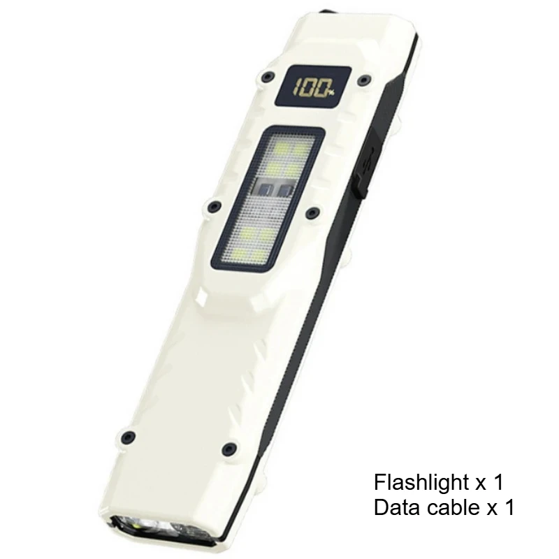 USB Rechargeable Tactical Flashlight COB Light Source Compact Aluminum Alloy Body IPX4 Waterproof for Professional Outdoor Work