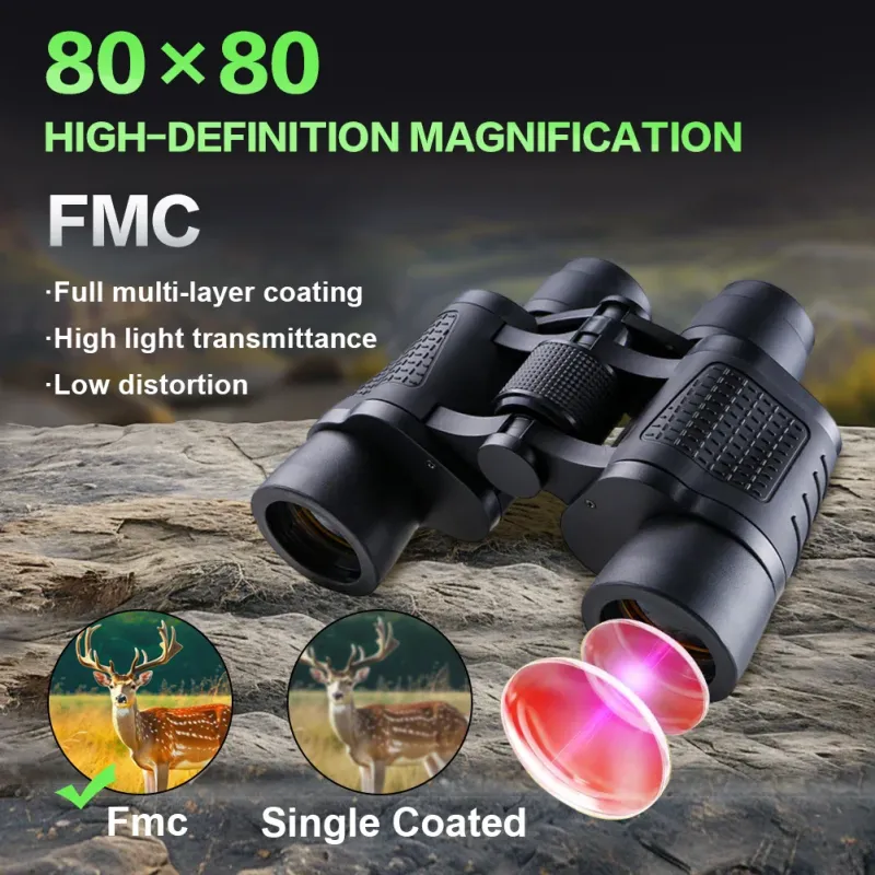 Professional Binoculars 80X80 Long Range 15000m HD Telescope Low light night vision for Hunting Camping Hiking Trave Sports