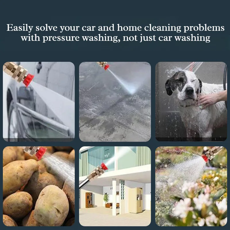 EU Plug High Pressure Electric Washer High Power Household Multifunction Wireless Car Washer for Car&Floor Washing Cleaning Tool