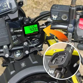 Alligator Clip Induction Tachometer with Clock Gauge Engine Hour Meter Alert RPM Backlit Resettable Tacho Hour Meters