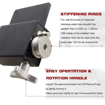 Tubing Beader Tool Manual Bead Roller Intake and Intercooler Piping Crimping Tool Fit 5/8" or Larger ID Tubes Aluminum