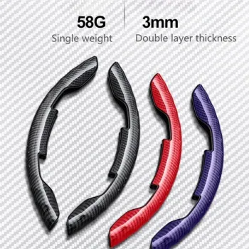 For Ford Explorer Escape Mustang Edge Fiesta Focus Kuga Edge EcoSport Ranger Transit Car Carbon Fiber Steering Wheel Cover