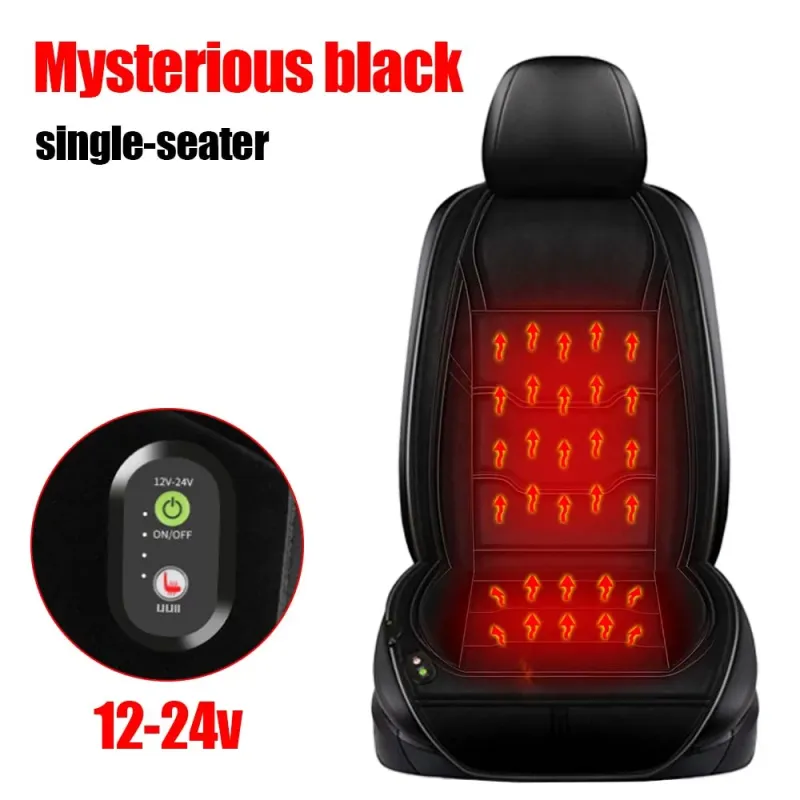 12-24V Car Heated Seat Cushion Warm Winter Universal Fast Heating Pad Seat Covers Swan Velvet Seat Protector for Tesla Benz etc.