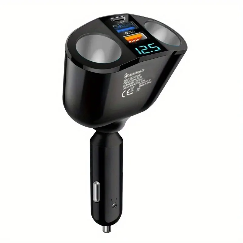 Dual USB Digital PD Car Charger Is Suitable for Charging Multiple Devices Simultaneously
