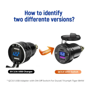 30W QC3.0 USB Type C PD Fast Charger Power Adapter Hella DIN Plug Socket For BMW R1250 1300GS For Ducati For Triumph Motorcycle