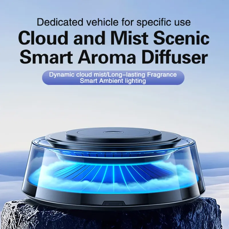 TINSOL Car air freshener aroma diffuser USB rechargeable aroma diffuser car interior decorative accessory with RGB lighting