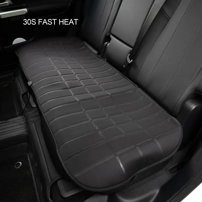 Car 2nd Row Heated Rear Seat Cover Cushion 12V 24V Universal Heater Warmer Cold Winter Pad Black Protector Accessories