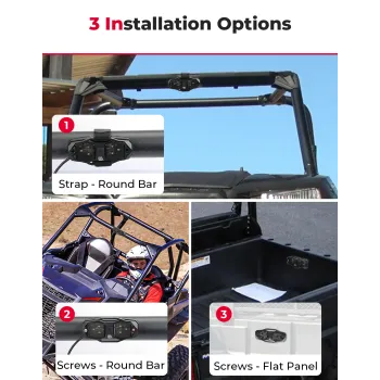 UTV Vehicle Cab Dome LED Light White Bright Waterproof Compatible with Polaris RZR Ranger Can-Am Maverick Defender 12V DC Power